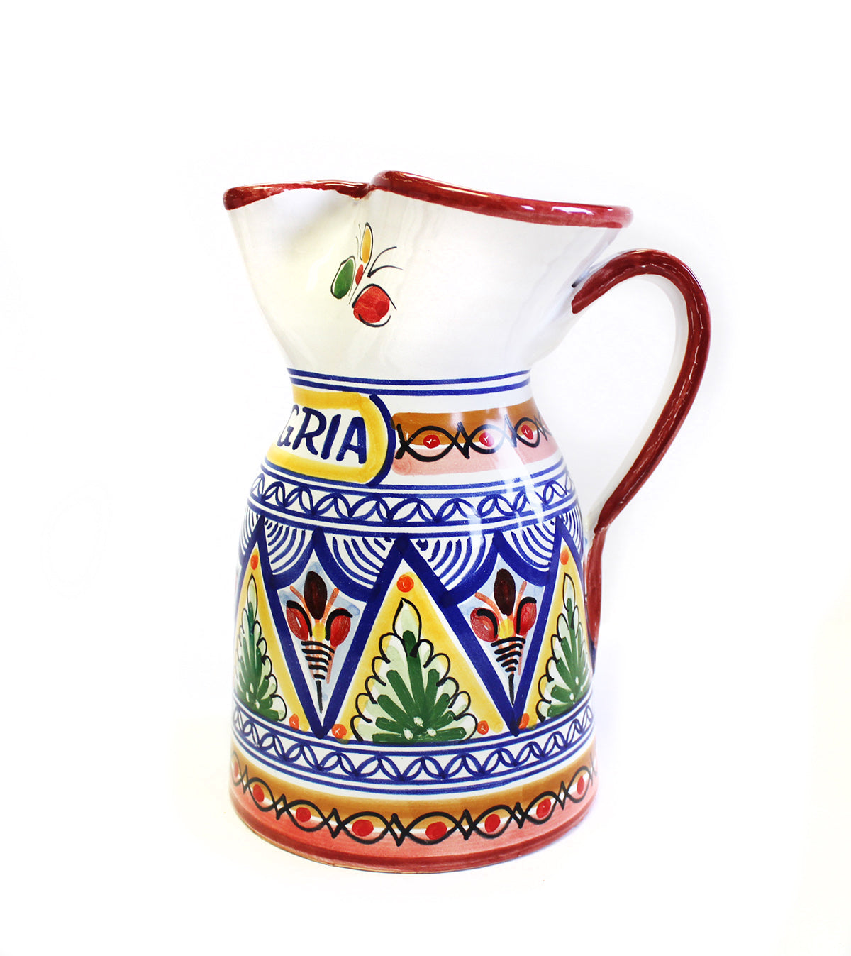  Ceramic Sangria Pitcher from Spain. Fiesta Yellow Pattern :  Home & Kitchen