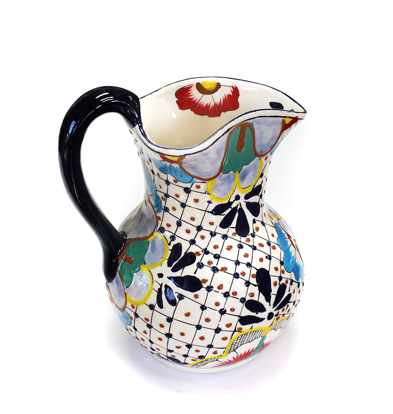 Hand Painted Talavera Ceramic Pitcher Set | Large Floral offers Cups and Pitcher | Mexican Pottery Pitcher and Glasses | Glazed Ceramic Drinkware