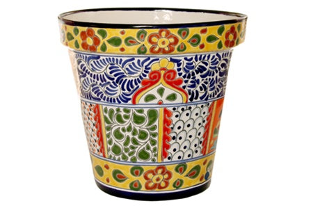 16 inch ceramic flower pots Hand painted Mexican Talavera – Market to Market By Tierra Fina
