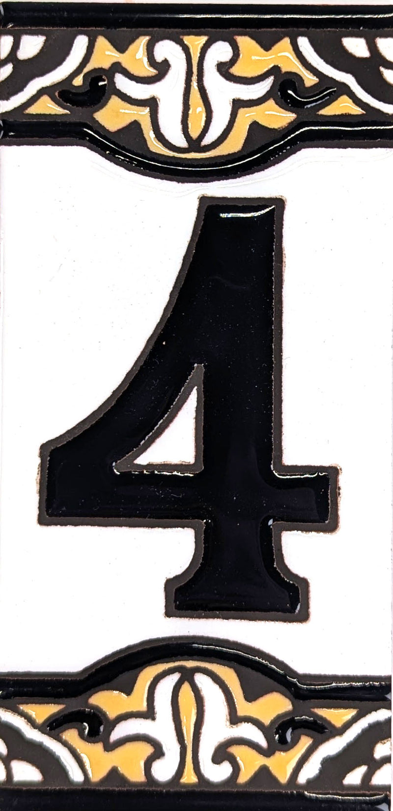 Madrid 4 Spanish Ceramic House Number 6in