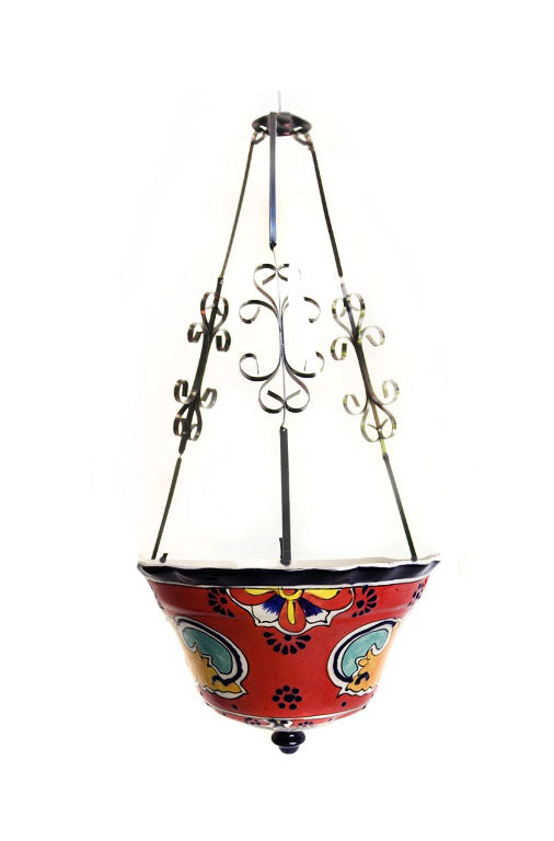 talavera hanging planter Hanging Basket Planter- QC3002