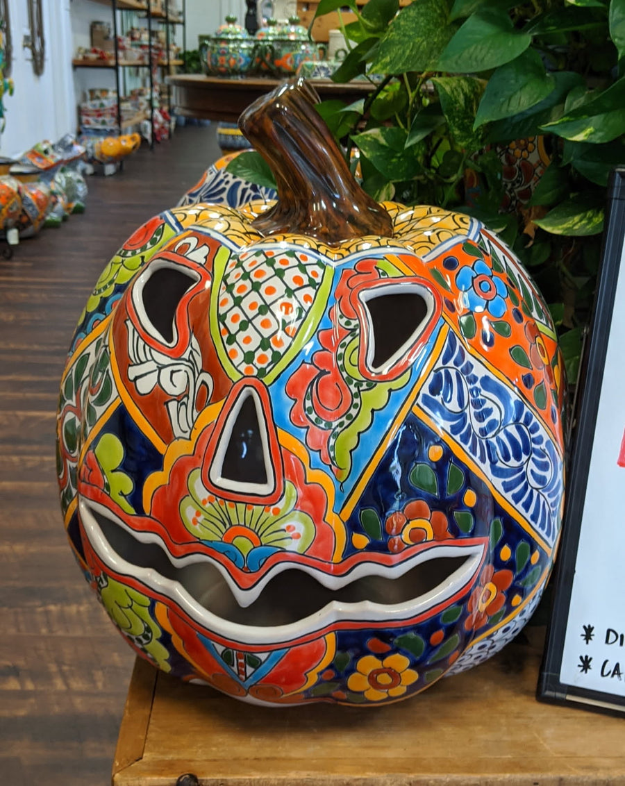 Large Talavera Pumpkin- LCCANPT1 – Market to Market By Tierra Fina