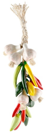 Garlic Mixed Colored Peppers Medium Ristra 15" Long-   CHBGAR