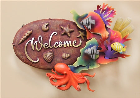 Airbrushed Welcome plaque 12"h x 17"w x 5"d