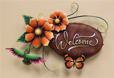 Airbrushed Welcome plaque 19"h x 14"w x 5"d