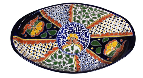 Talavera Oval Serving Platter - 17.5" x 10"-   LICOP164