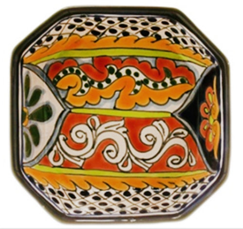 Talavera Octagonal bowl - 6.75" x 6.75"-   LICPE023