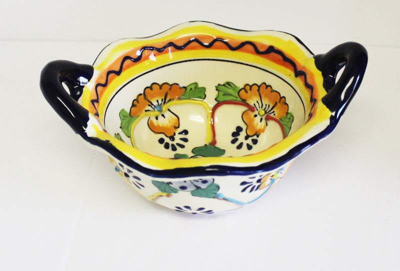 Scalloped Bowl With Handles-   QA0050