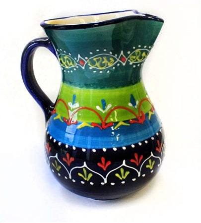 Blue and Lime Green Fusion Pitcher   10 inch-   RS1037C